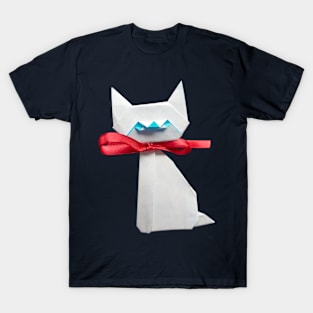 Origami Cute White Cat Art of Paper Folding Passion Gift T-Shirt